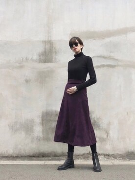「ヌバック」｜kikukomiyajiさん（レディース・172cm）の冬コーディネート