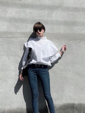 「UNIQLO（ユニクロ）のWOMEN ウルトラストレッチジーンズ（デニムパンツ）」を使った、kikukomiyajiさん（レディース・172cm）の春コーディネート