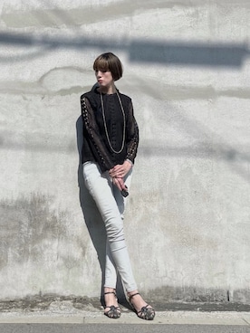 「UNIQLO（ユニクロ）のWOMEN ウルトラストレッチジーンズ（デニムパンツ）」を使った、kikukomiyajiさん（レディース・172cm）の春コーディネート