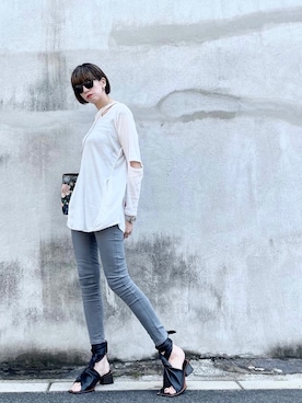 「UNIQLO（ユニクロ）のWOMEN ウルトラストレッチジーンズ（デニムパンツ）」を使った、kikukomiyajiさん（レディース・172cm）の春コーディネート