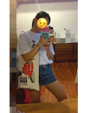 「ワンポイント」｜「アイテム（財布/小物）」を使った、jyさん（レディース・169cm）の夏コーディネート