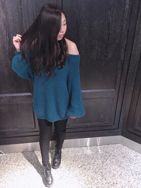 「MUSE（ミューズ）のアイテム（トップス）」を使った、Hsiuhsiuさん（レディース・164cm）の冬コーディネート