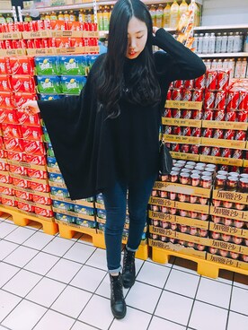 「BKK ORIGINALのアイテム」を使った、Hsiuhsiuさん（レディース・164cm）の冬コーディネート