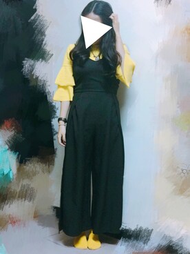「AIR SPACE（エアースペース）のアイテム（オールインワン・サロペット）」を使った、Hsiuhsiuさん（レディース・164cm）の冬コーディネート