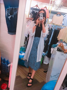 「Chica（チカ）のアイテム（ジャケット/アウター）」を使った、Hsiuhsiuさん（レディース・164cm）の夏コーディネート