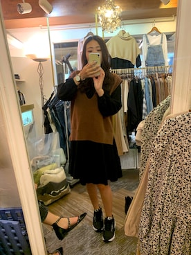 「Chica（チカ）のアイテム」を使った、Hsiuhsiuさん（レディース・164cm）の冬コーディネート