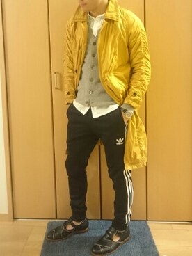 「RAINMAKER（レインメーカー）のアイテム（ステンカラーコート）」を使った、NORIさん（メンズ・172cm）の冬コーディネート