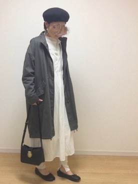 「FRAMeWORK（フレームワーク）のアイテム（モッズコート）」を使った、sato**さん（レディース・165cm）の春コーディネート