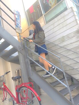 「スプリングSENSEOFPLACE」｜「アイテム（ブルゾン）」を使った、かりんとうさん（レディース・153cm）の冬コーディネート