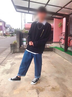 「コロナに負けない」｜「アイテム（スウェット）」を使った、もちたさん（メンズ・173cm）の春コーディネート