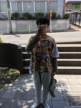 「VANDALIZE（ヴァンダライズ）のアイテム（トップス）」を使った、健太郎さん（メンズ・179cm）の春コーディネート
