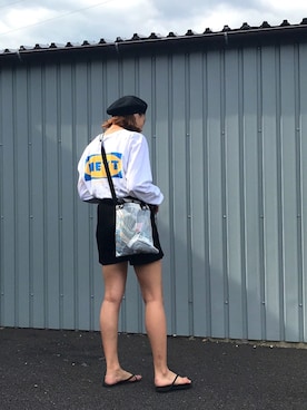 「SEVENDAYS=SUNDAY（セブンデイズサンデイ）のアイテム（ハンチング/ベレー帽）」を使った、やましたりなさん（レディース・162cm）の夏コーディネート
