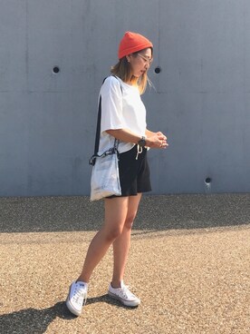 「иваси/イヴァシー（イヴァシー）のアイテム」を使った、やましたりなさん（レディース・162cm）の夏コーディネート