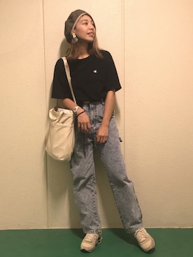 「TODAYFUL（トゥデイフル）のアイテム（ハンチング/ベレー帽）」を使った、やましたりなさん（レディース・162cm）の秋コーディネート