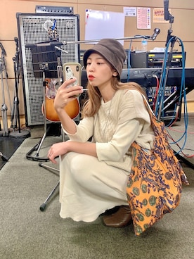 「Made   （メイド）のアイテム」を使った、やましたりなさん（レディース・162cm）の春コーディネート