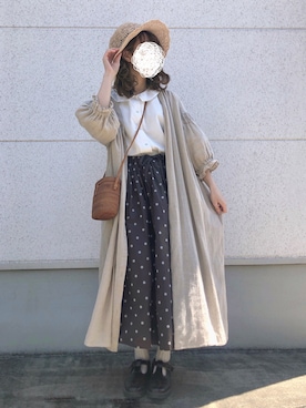 「麦わら帽子」｜「アイテム（その他アウター）」を使った、ﾀﾆｶﾞﾜさん（レディース・148cm）の春コーディネート