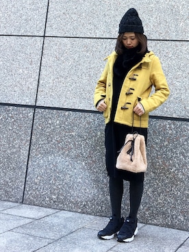 「URBAN RESEARCH（アーバンリサーチ）のアイテム（ダッフルコート）」を使った、おしゃれ豆知識💡のSERINAさん（レディース・164cm）の冬コーディネート