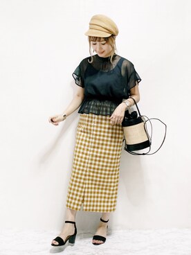 「Daniel Wellington（ダニエルウェリントン）の販売終了クラシックペティット アッシュフィールド32mm（アナログ腕時計）」を使った、おしゃれ豆知識💡のSERINAさん（レディース・164cm）の夏コーディネート