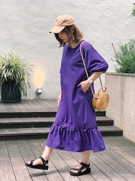 「Daniel Wellington（ダニエルウェリントン）の販売終了クラシックペティット アッシュフィールド32mm（アナログ腕時計）」を使った、おしゃれ豆知識💡のSERINAさん（レディース・163cm）の夏コーディネート