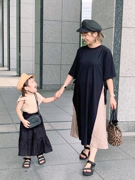 「Daniel Wellington（ダニエルウェリントン）の販売終了クラシックペティット アッシュフィールド32mm（アナログ腕時計）」を使った、おしゃれ豆知識💡のSERINAさん（レディース・163cm）の夏コーディネート