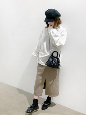 「アイテム（キャスケット）」を使った、おしゃれ豆知識💡のSERINAさん（レディース・163cm・30代）の冬コーディネート