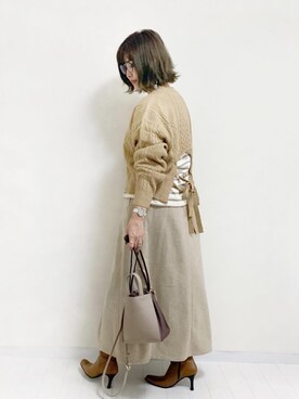 「accommode」｜「アイテム（ブーツ）」を使った、おしゃれ豆知識💡のSERINAさん（レディース・163cm）の冬コーディネート