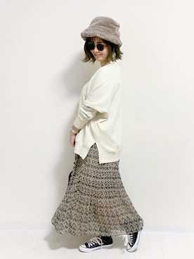 「accommode」｜「アイテム（帽子）」を使った、おしゃれ豆知識💡のSERINAさん（レディース・163cm）の冬コーディネート