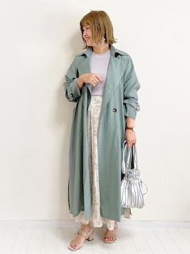 「アイテム（トレンチコート）」を使った、おしゃれ豆知識💡のSERINAさん（レディース・163cm・30代）の春コーディネート