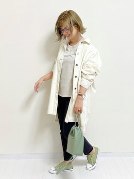「ピスタチオ」｜「アイテム（スリッポン）」を使った、おしゃれ豆知識💡のSERINAさん（レディース・163cm）の春コーディネート