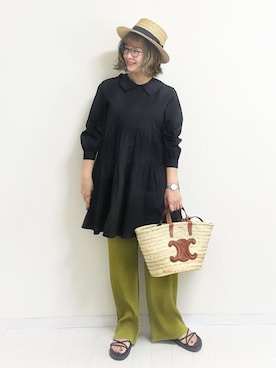 「sakishimatokyo（サキシマトーキョー）のアイテム（シャツワンピース）」を使った、おしゃれ豆知識💡のSERINAさん（レディース・163cm）の春コーディネート