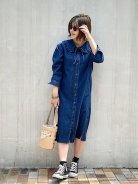 「accommode」｜「アイテム（ワンピース/ドレス）」を使った、おしゃれ豆知識💡のSERINAさん（レディース・163cm）の春コーディネート