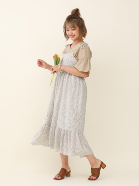 「撮影」｜「アイテム（ワンピース/ドレス）」を使った、おしゃれ豆知識💡のSERINAさん（レディース・163cm）の春コーディネート