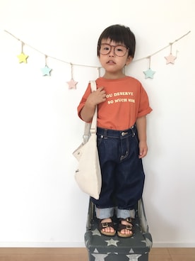 「SPICE OF LIFE（スパイス オブ ライフ）のアイテム」を使った、kotaさん（キッズ・90cm）の夏コーディネート