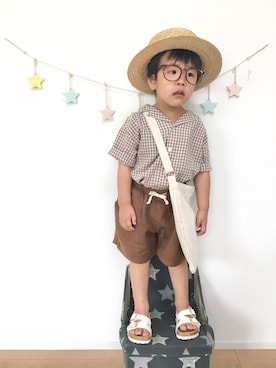 「SPICE OF LIFE（スパイス オブ ライフ）のアイテム」を使った、kotaさん（キッズ・90cm）の夏コーディネート