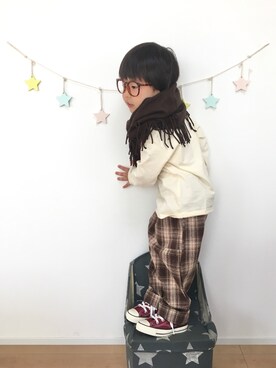 「SPICE OF LIFE（スパイス オブ ライフ）のアイテム」を使った、kotaさん（キッズ・90cm）の秋コーディネート
