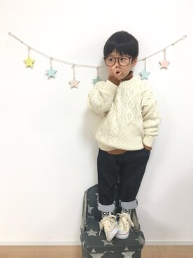 「SPICE OF LIFE（スパイス オブ ライフ）のアイテム」を使った、kotaさん（キッズ・90cm）の冬コーディネート