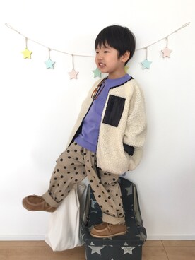 「SPICE OF LIFE（スパイス オブ ライフ）のアイテム」を使った、kotaさん（キッズ・90cm）の冬コーディネート