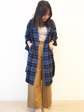 「アイテム（シャツワンピース）」を使った、ayapiさん（レディース・156cm・20代）の秋コーディネート