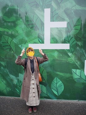 「ehka sopo（エヘカソポ）のアイテム（チェスターコート）」を使った、もここさん（レディース・153cm）の冬コーディネート