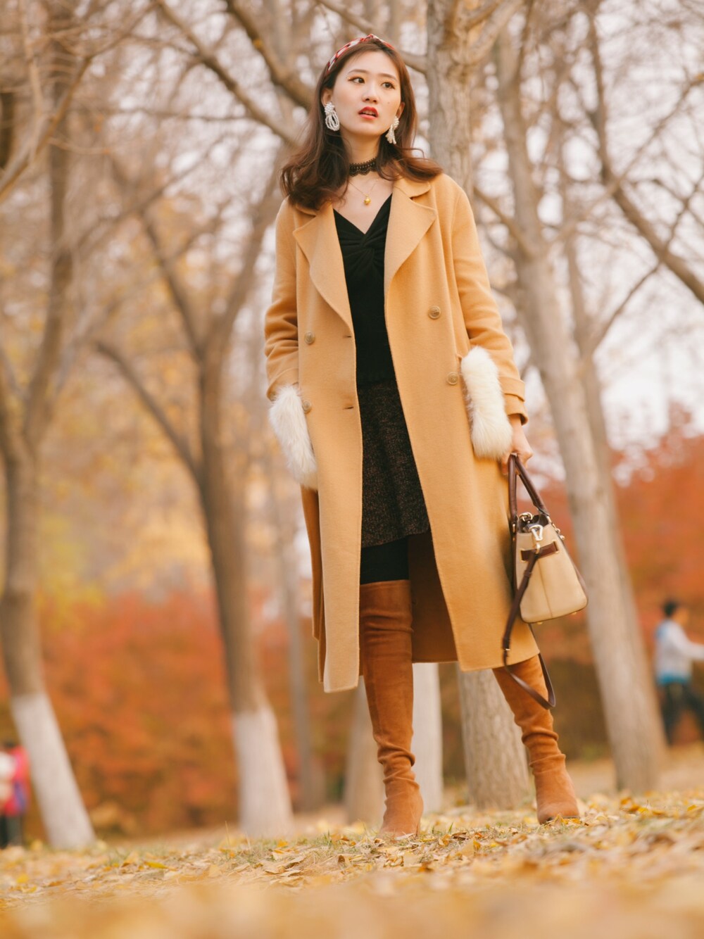 「オトナカジュアル、パンツスタイル、冬コーデ、黒、casual、ootd」｜「urのアイテム（ピーコート、オレンジ系）」を使った、菲さん（レディース・171cm）の冬コーディネートの1枚目の写真