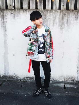 「XXX（マミロ）のアイテム」を使った、杉山 和央さん（メンズ・165cm）の冬コーディネート