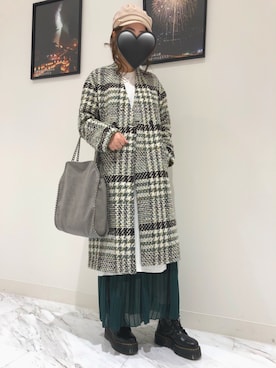 「H&M（エイチ・アンド・エム）のアイテム（キャスケット）」を使った、aykさん（レディース・161cm）の冬コーディネート