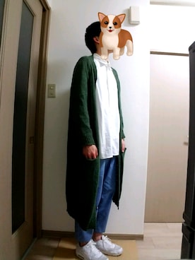 「ロングカーディガン」｜「アイテム（その他アウター）」を使った、koka-pさん（メンズ・177cm）の春コーディネート