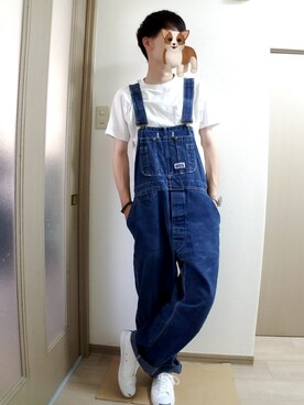 「ジャックパーセル」｜「アイテム（サロペット/オーバーオール）」を使った、koka-pさん（メンズ・177cm）の春コーディネート