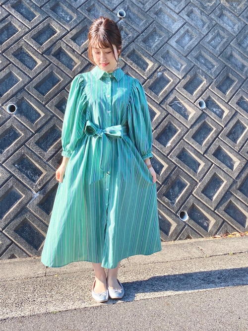 限定品 Her Lip To ボリュームスリーブワンピース ミントグリーン 人気no 1 本体 Mahatmaacademy Com