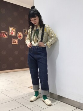 「レトロ」｜「アイテム（スリッポン）」を使った、ORientalTRaffic キラリナ京王吉祥寺店さん（レディース・160cm）の春コーディネート