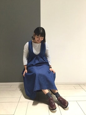 「coca（coca）（コカ）のアイテム（オールインワン・サロペット）」を使った、ORientalTRaffic キラリナ京王吉祥寺店さん（レディース・160cm）の秋コーディネート
