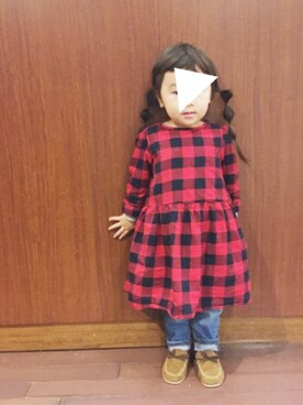 「おんなのこコーデ」｜「アイテム（モカシン/デッキシューズ）」を使った、fuuさん（キッズ・90cm）の冬コーディネート