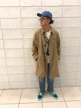 「ビーセカンド」｜「アイテム（トレンチコート）」を使った、kaz_32さん（メンズ・168cm）の春コーディネート