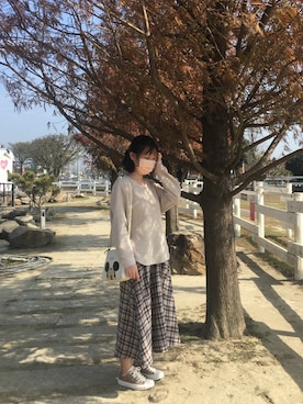 「毛衣」｜Lingさん（レディース・158cm）の冬コーディネート